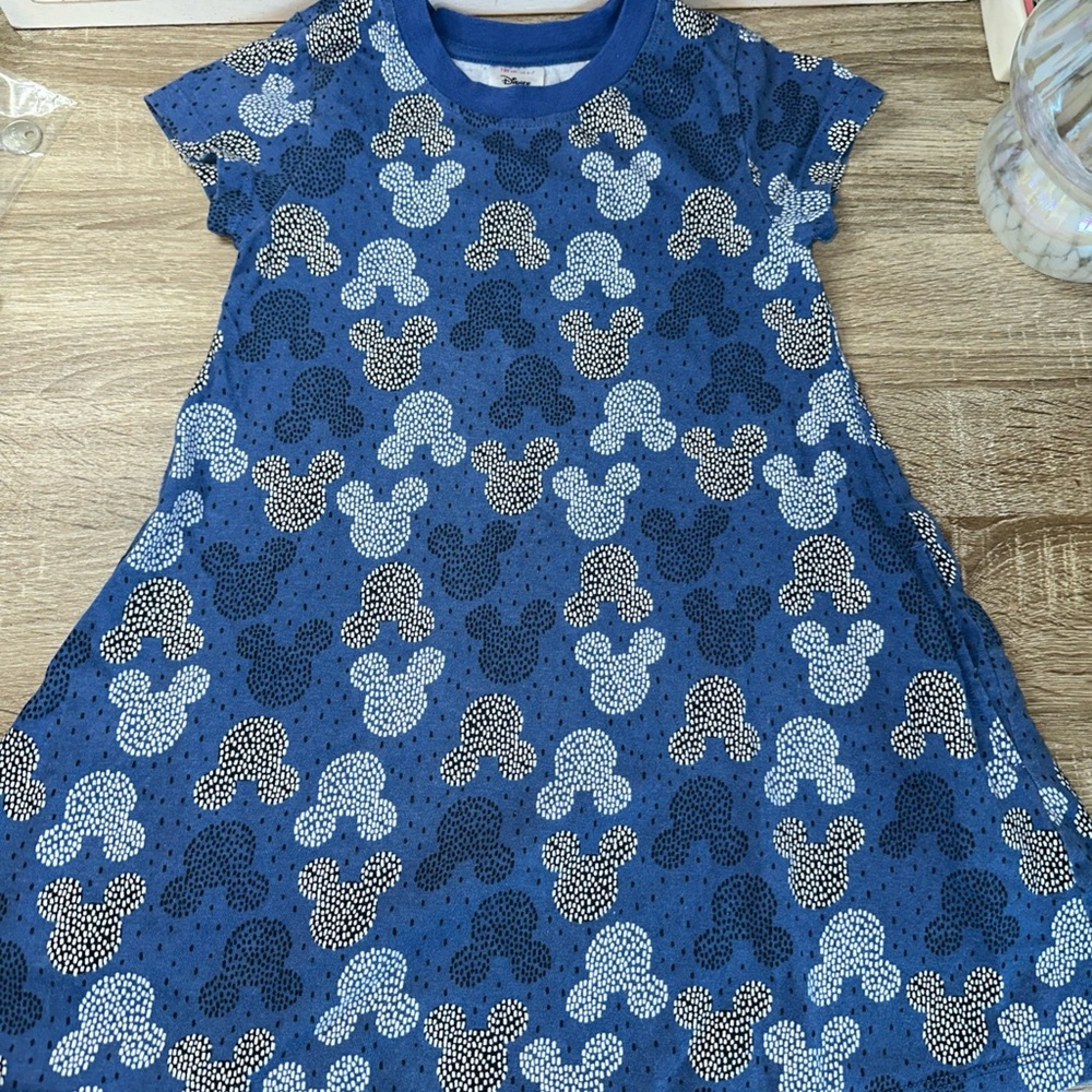 Hannah Andersson, Disney Collab, Mickey Head Blue Dress Size 6/7￼